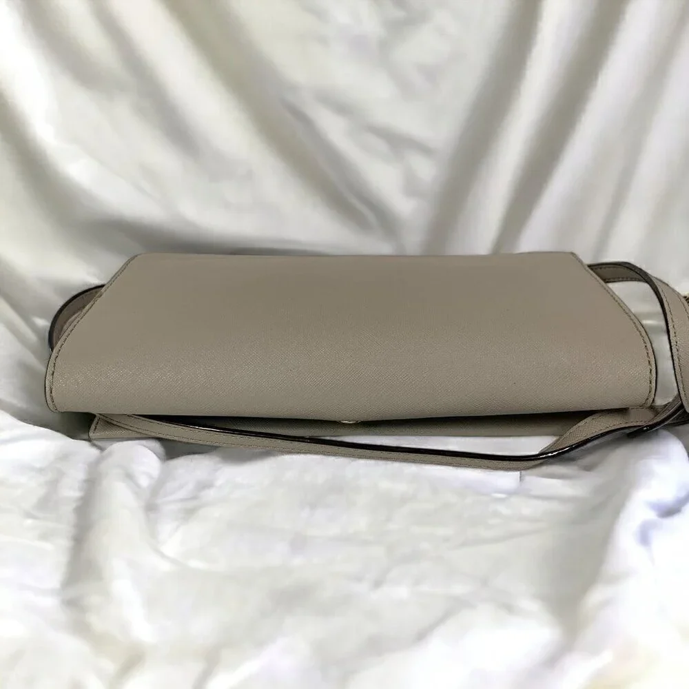 Kate Spade Cedar St. Cali Convertible Clutch Crossbody Beige Leather